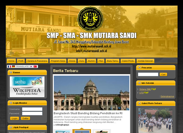 Mutiara  Website Sekolah Gratis