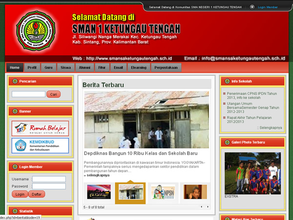 Sman1ketungau  Website Sekolah Gratis